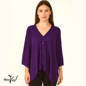 Purple Button Shawl Shrug Wrap 60"x22" Versatile Stylish Layering Piece –Hey Viv